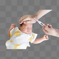 三宝宝图片_婴儿护理测量温度
