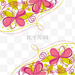 花卉植物海报图片_花卉植物抽象虚线装饰线稿