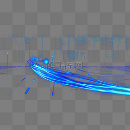 大气粒子图片_c4d蓝色科技发光线条