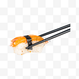 筷子夹起的寿司