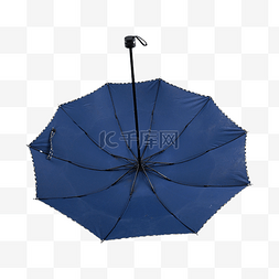 蓝色对称图案图片_蓝色梅雨雨伞