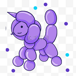 蓝紫色系生日组合气球小狗