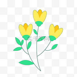 正欲开花的黄色春天花朵