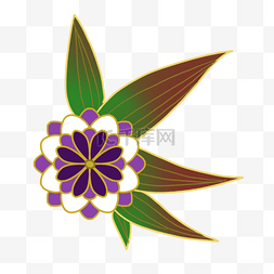 花卉无缝背景图片_绿叶花朵紫色图片绿色