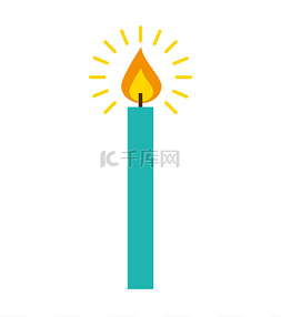 蜡烛的火焰孤立的图标