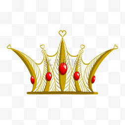 红色玛瑙石卡通金色皇冠