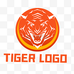 logo虎头图片_黄色线条老虎LOGO