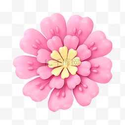 立体情人节唯美图片_紫色C4D立体春天植物花朵