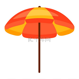 沙滩遮阳伞的插图。