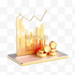 金融图标3d图片_3D商务金融金币图标免抠元素