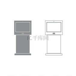 带有触摸屏灰色设置图标的终端支