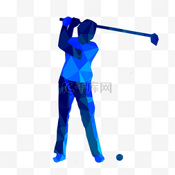 展示几何图片_低聚合奥运运动项目高尔夫球