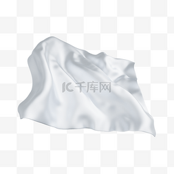 银色立体图片_3DC4D立体白色飘逸丝绸