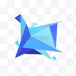 图形组成的文字图片_蓝色抽象几何文本框