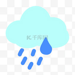 天气图标天气标志图片_降雨和云朵可爱天气图标