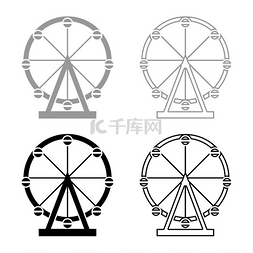 摩天轮游乐园在吸引力图标设置黑