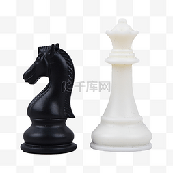 棋盘棋子图片_两个国际象棋黑色白色简洁棋子