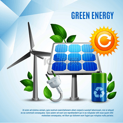 风力能源图图片_绿色能源设计理念与风力涡轮机太