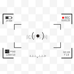 取景框视频素材图片_相机录制边框屏幕取景黑白监视