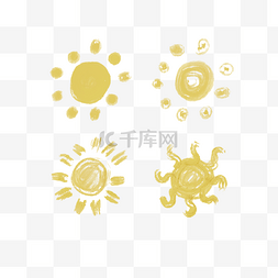 涂鸦太阳素材图片_可爱涂鸦圆圈太阳