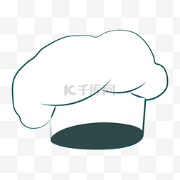 黑白矢量卡通厨师帽贴图