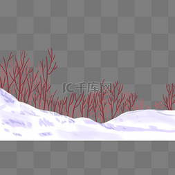 冬季雪地树丛