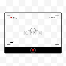 相机对焦边框图片_红色圆开关图标相机录制边框
