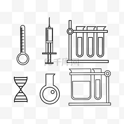 医疗图标psd图片_线描医疗图标