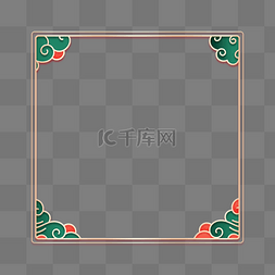 流体边框声优图片_立体金边浮雕祥云边框端午