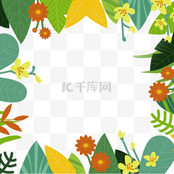 手绘花卉装饰框图片_美丽春季花卉边框