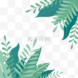 绿色棕榈树图片_绿色棕榈树树叶边框