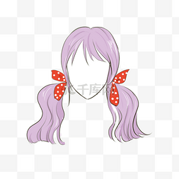 动漫人物头部图片_紫色日本动漫女性发型