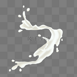 飞溅白色牛奶液体