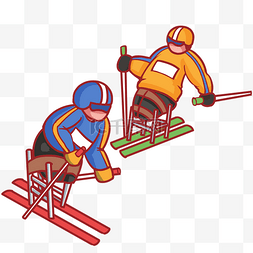残奥会冬季冬天比赛越野滑雪