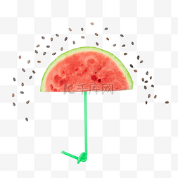 创意西瓜汁图片_创意水果西瓜伞