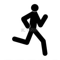 跑步的人冲刺图片_奔跑的人-棍子图标。