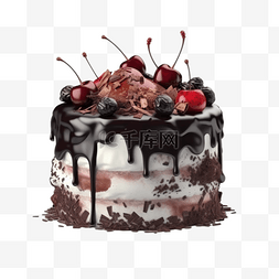 卡通手绘甜品巧克力蛋糕