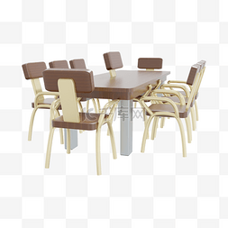 3DC4D立体办公室开会桌椅