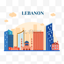 城市黎巴嫩天际线