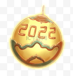 2022元旦新年中国风金色灯笼