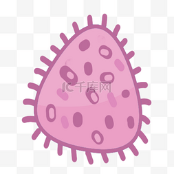 花儿形状图片_粉色简约形状卡通病毒细菌