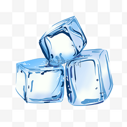 通道图片_冰块写实蓝色立体