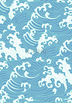 中式中国风海浪浪花底纹水纹