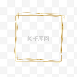 亮点金色图片_重叠的正方形线条金色光效边框