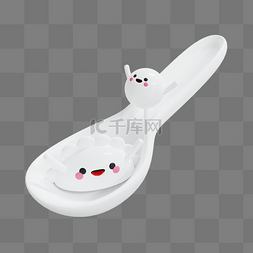 拟人勺子图片_3DC4D立体拟人饺子汤圆勺子