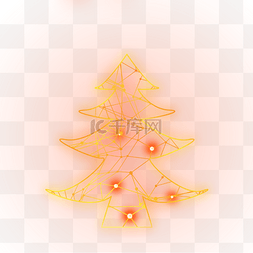 光效树木图片_光效线条发光圣诞树