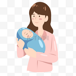 手绘小清新画图片_韩国父母节抱着孩子的母亲