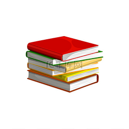 百科全书的封面图片_一堆教科书在精装中隔离了教科书