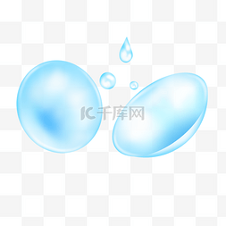 水滴气泡水珠图片_隐形眼镜角膜接触镜写实圆形透明