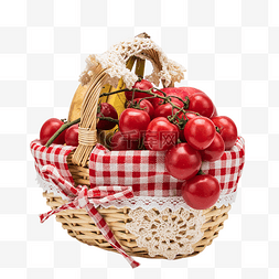 水果篮子图片_野餐篮子圣女果